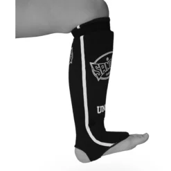 Sandee Slip-on Competition Shinguards- Black White -Fight Gloves Store CSCS2 BLKWHI 3