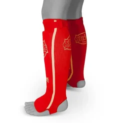 Sandee Slip-on Competition Shinguards- Red/White -Fight Gloves Store CSCS2 REDWHI 3