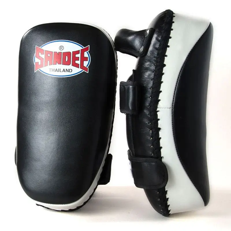 Sandee CTP1 Curved Thai Kick Pads- Black White 3 Sandee CTP1 Curved Thai Kick Pads- Black White