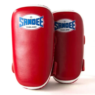 Sandee CTP1 Curved Thai Kick Pads- Red White -Fight Gloves Store CTP1 REDWHI 4
