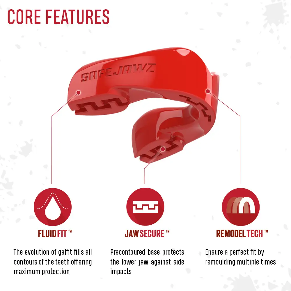 SafeJawz Intro Series Red Mouthguard 4 SafeJawz Intro Series Red Mouthguard - Image 2