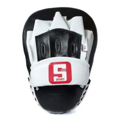 Sandee Sport Curved Focus Mitts- Black White -Fight Gloves Store SCFM2 BLKWHI 3