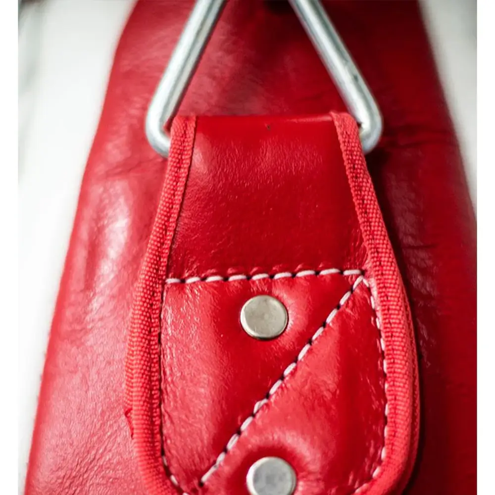 Sandee Full Leather Teardrop Punch Bag- Red/White 4 Sandee Full Leather Teardrop Punch Bag- Red/White - Image 2