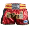 Sandee Muay Thai Shorts Supernatural Power – Red -Fight Gloves Store TS3 REDCARBLKGLD 1