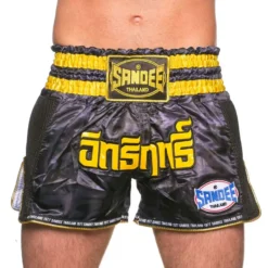 Sandee Muay Thai Shorts Supernatural Power – Black/Gold