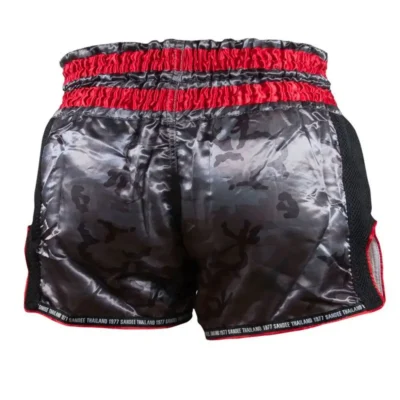 Sandee Muay Thai Shorts Supernatural Power – Black/Red -Fight Gloves Store TS3 SUPER BLKCARRED 3