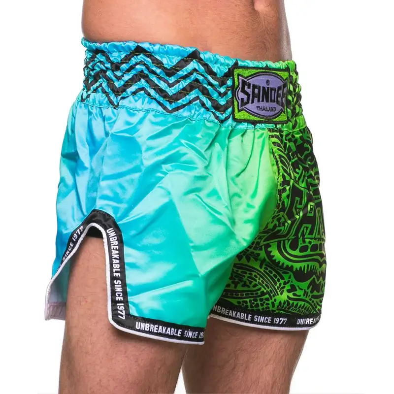 Sandee Muay Thai Shorts Warrior- Green/Blue 4 Sandee Muay Thai Shorts Warrior- Green/Blue - Image 2