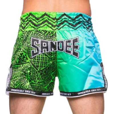 Sandee Muay Thai Shorts Warrior- Green/Blue 7 Sandee Muay Thai Shorts Warrior- Green/Blue -Fight Gloves Store TS3 WARRIOR GRNBLU 3