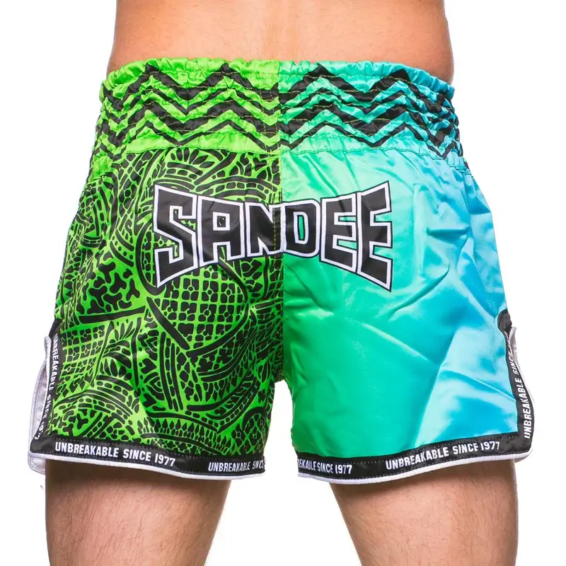 Sandee Muay Thai Shorts Warrior- Green/Blue 5 Sandee Muay Thai Shorts Warrior- Green/Blue - Image 3