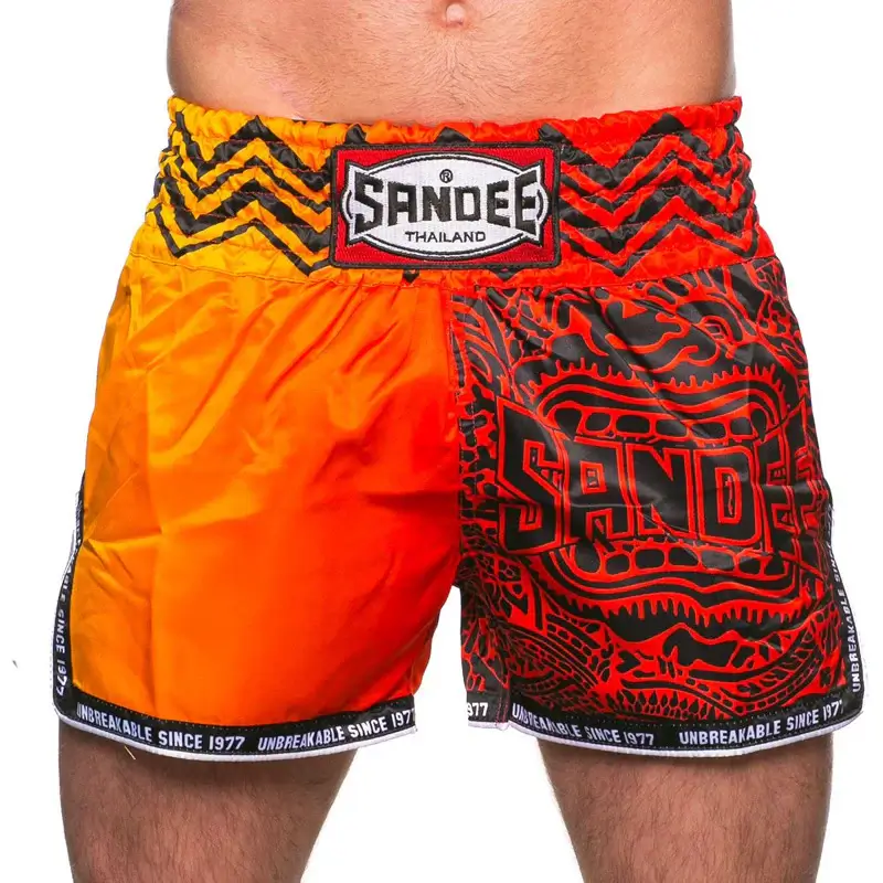 Sandee Muay Thai Shorts Warrior- Red/Orange 3 Sandee Muay Thai Shorts Warrior- Red/Orange