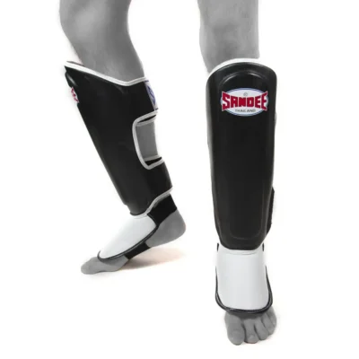 Sandee Authentic Black White Shin Guards 8 Sandee Authentic Black White Shin Guards -Fight Gloves Store asg2 bkwh 4