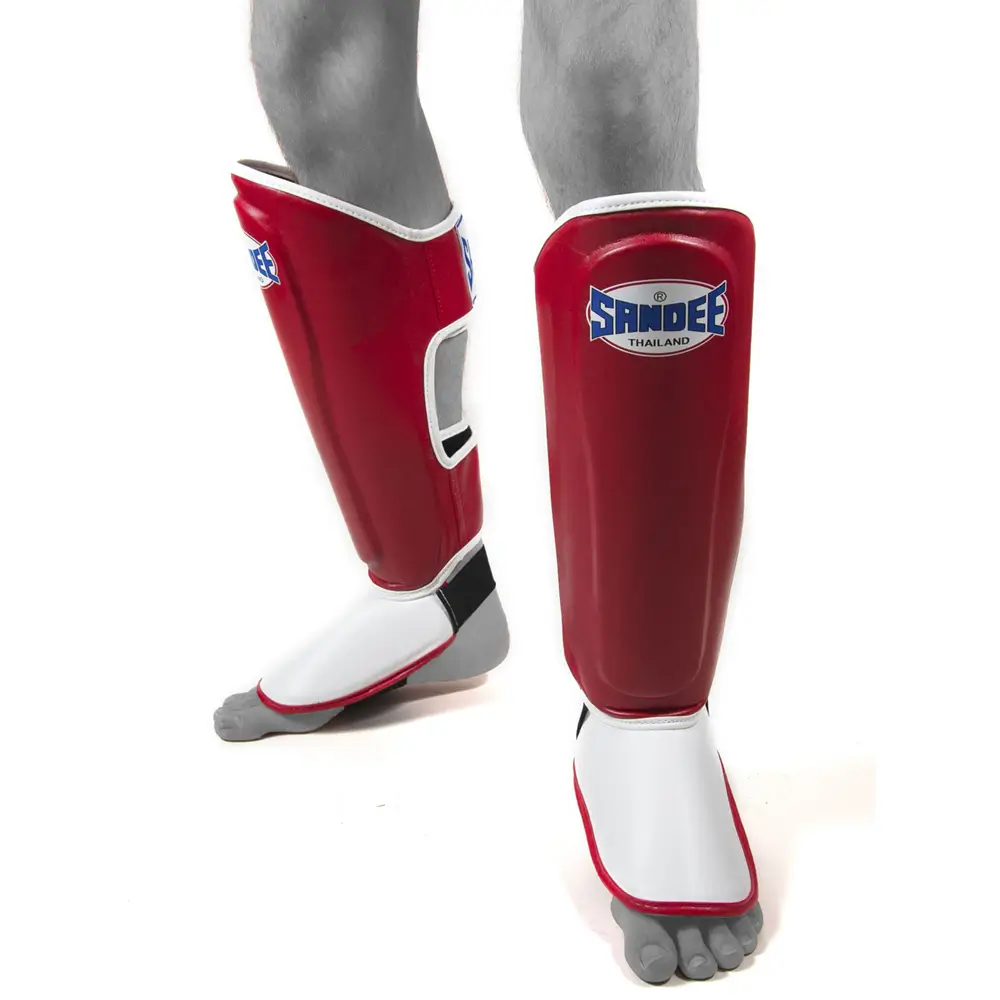 Sandee Authentic Red White Shin Guards 5 Sandee Authentic Red White Shin Guards - Image 3