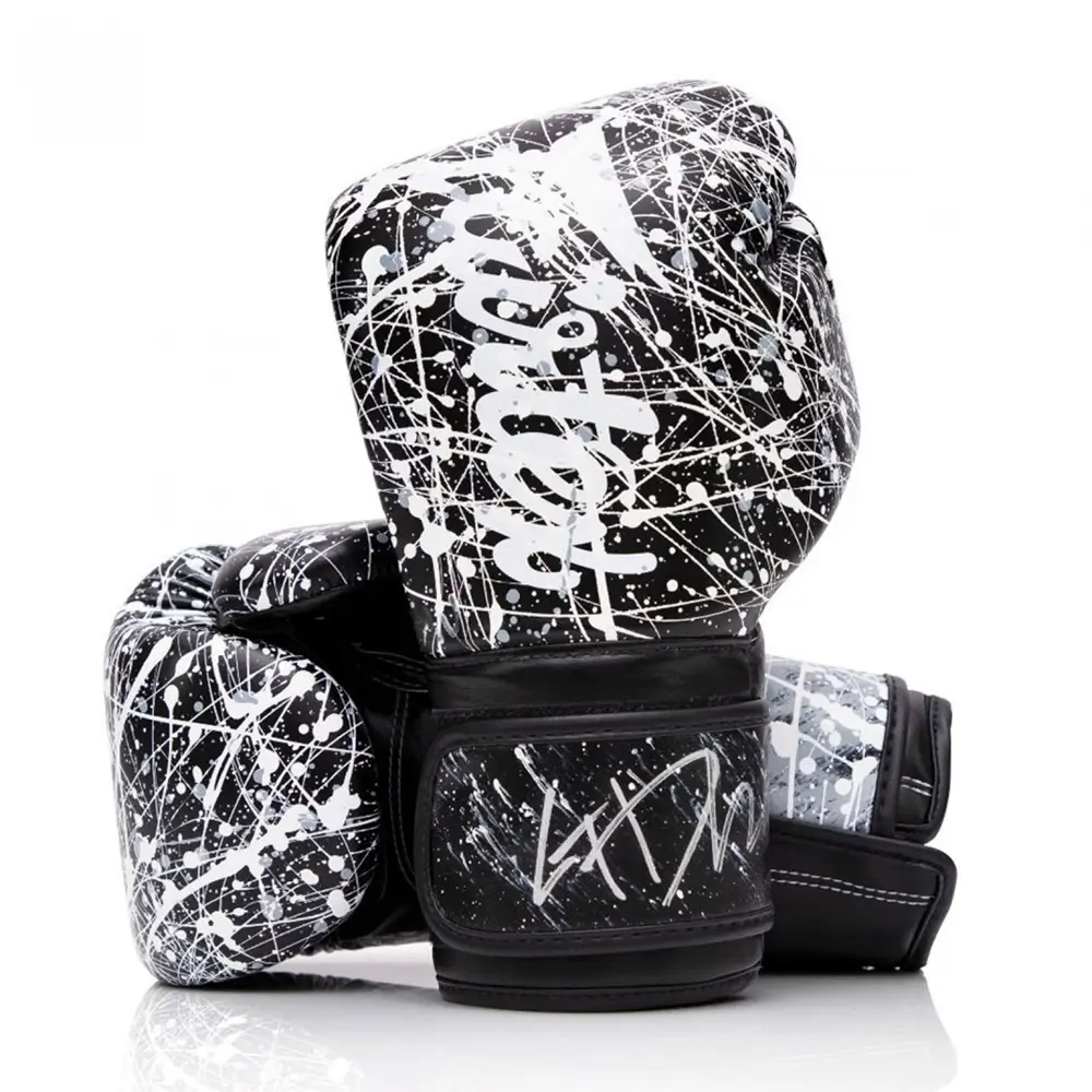 Fairtex BGV14 Painter Black White Muay Thai Gloves 3 Fairtex BGV14 Painter Black White Muay Thai Gloves