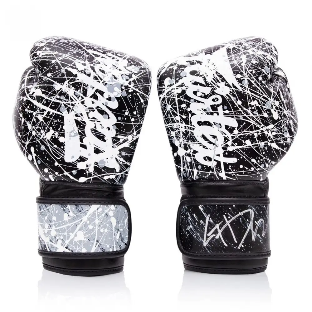 Fairtex BGV14 Painter Black White Muay Thai Gloves 4 Fairtex BGV14 Painter Black White Muay Thai Gloves - Image 2