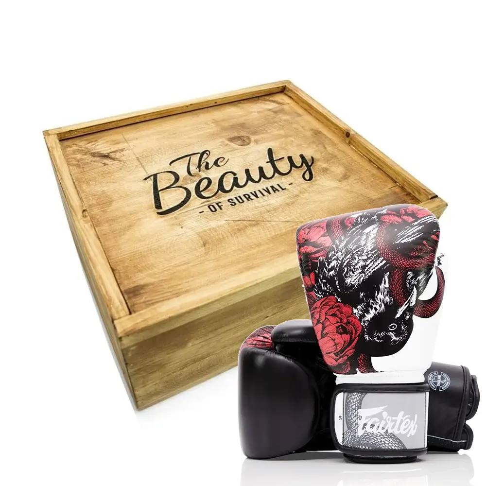 Fairtex BGV24 The Beauty Of Survival Muay Thai Gloves With Wooden Box 3 Fairtex BGV24 The Beauty Of Survival Muay Thai Gloves With Wooden Box