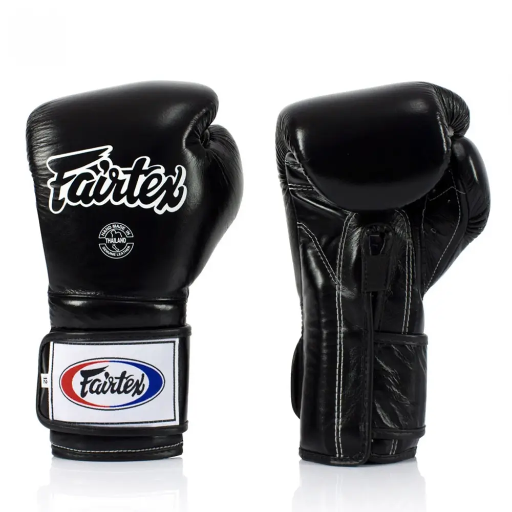 Fairtex BGV9 Black Mexican Style Muay Thai Gloves 4 Fairtex BGV9 Black Mexican Style Muay Thai Gloves - Image 2