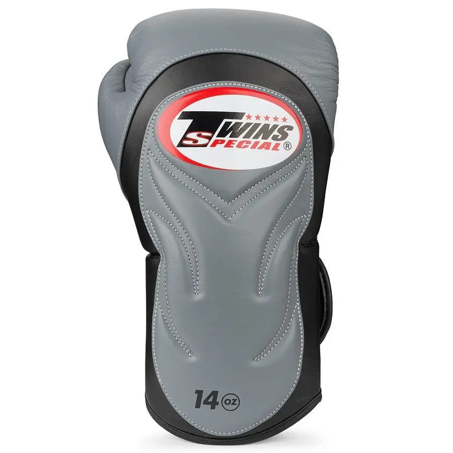Twins BGVL6 Black Grey Muay Thai Gloves 6 Twins BGVL6 Black Grey Muay Thai Gloves - Image 4