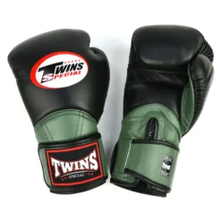 Twins BGVL11 Long Cuff Black Olive Muay Thai Gloves