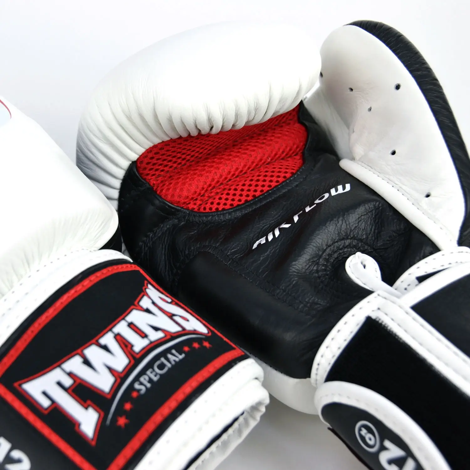 Twins BGVLA2-2T Air Flow Black White Red Muay Thai Gloves 4 Twins BGVLA2-2T Air Flow Black White Red Muay Thai Gloves - Image 2