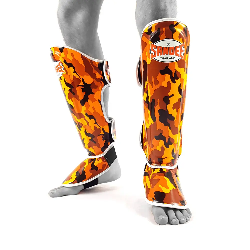 Sandee Camo Orange Shin Guards 4 Sandee Camo Orange Shin Guards - Image 2
