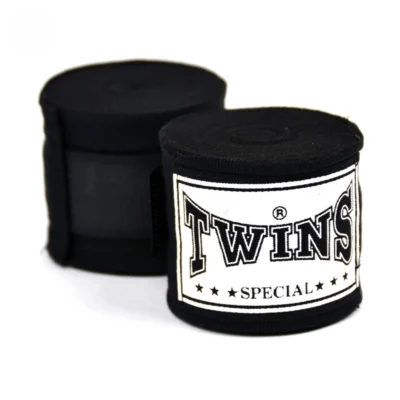 Twins CH5 5m Premium Elastic Handwraps Black