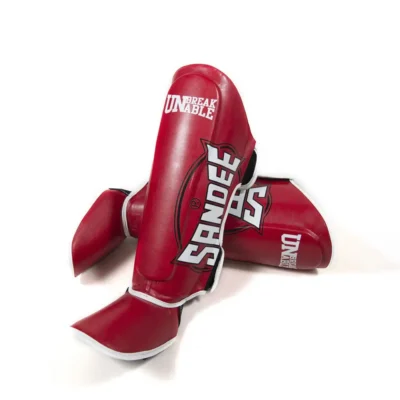 Sandee Cool-Tec Red White Shin Guards