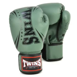 Twins FBGVDM3-TW6 Olive Non-Leather Muay Thai Gloves