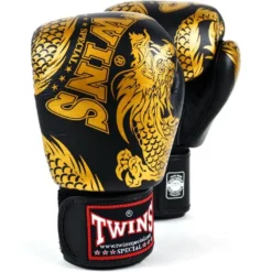 Twins FBGVL3-49 Gold Flying Dragon Muay Thai Gloves