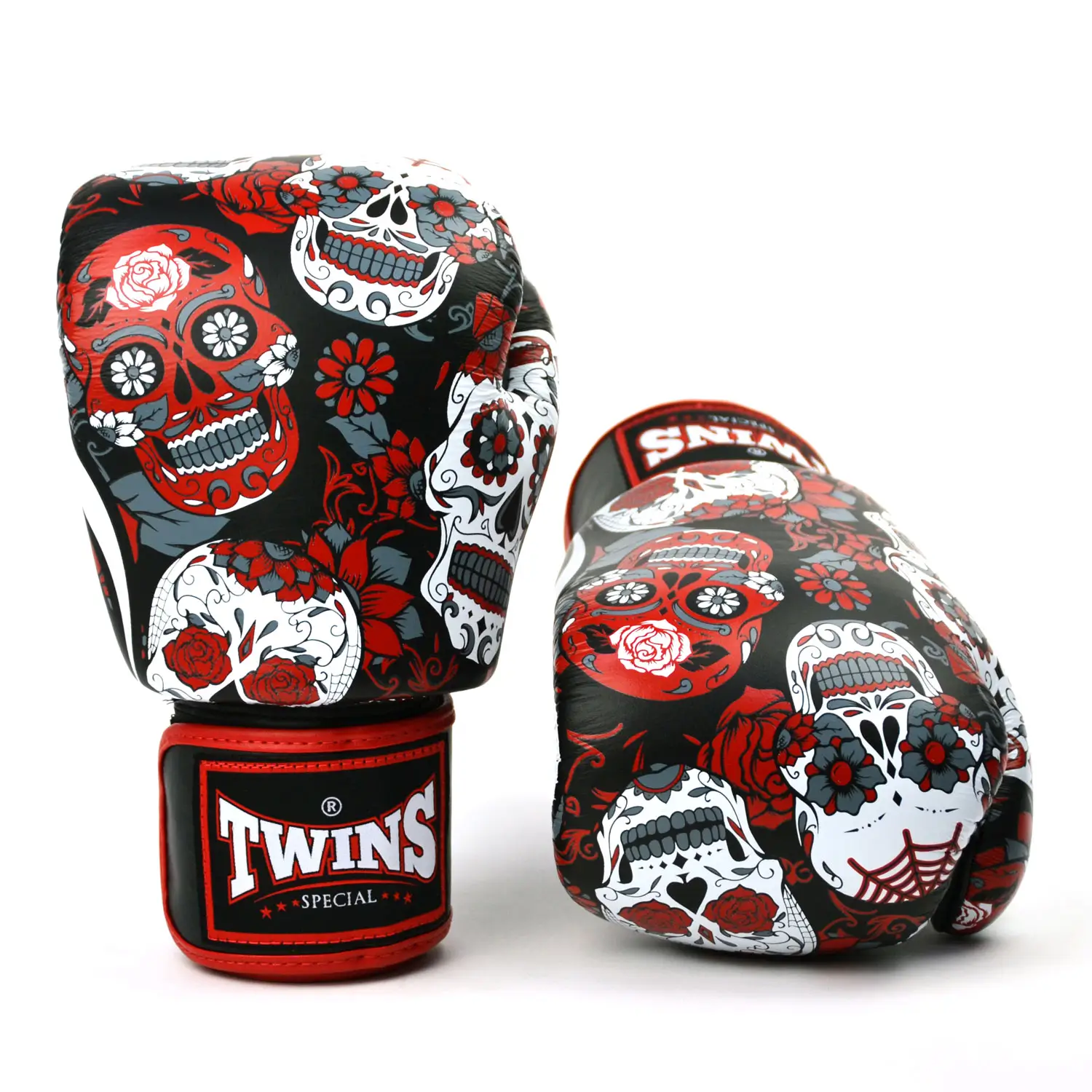 Twins FBGVL3-53 Red Skulls Muay Thai Gloves 3 Twins FBGVL3-53 Red Skulls Muay Thai Gloves
