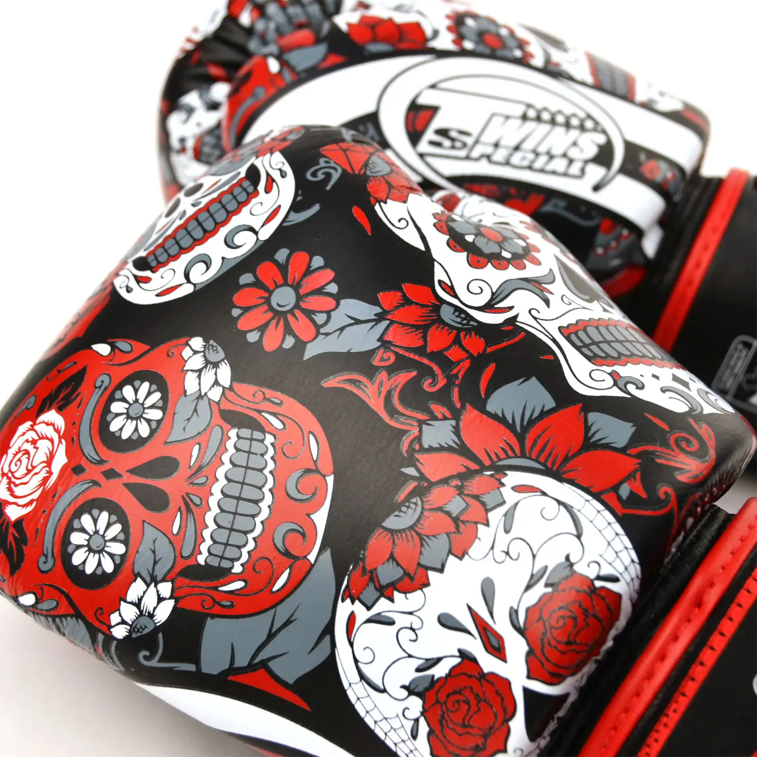 Twins FBGVL3-53 Red Skulls Muay Thai Gloves 4 Twins FBGVL3-53 Red Skulls Muay Thai Gloves - Image 2