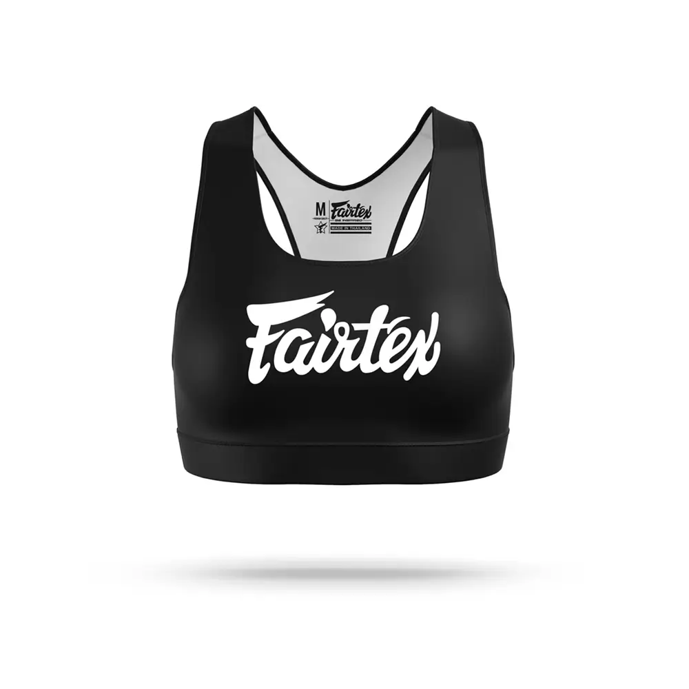 Fairtex SB1 Classic Sports Bra Black-White 3 Fairtex SB1 Classic Sports Bra Black-White