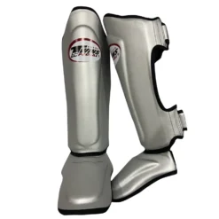 Twins SGS10 Silver-Black Double Padded Shin Guards