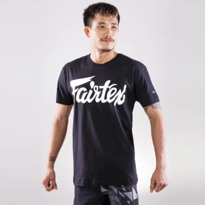 Fairtex Black Classic Logo T-Shirt TS7 -Fight Gloves Store ts7 black 3
